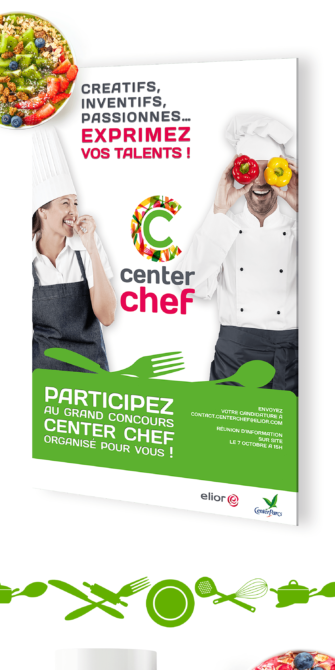 Identité visuelle pour le concours Center Chef via La Poule Kiwi
