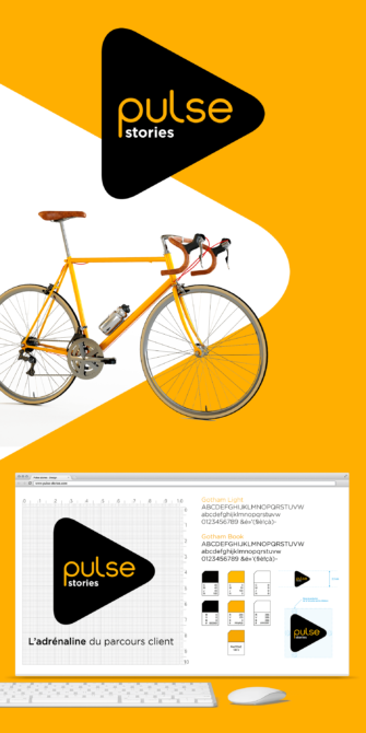 Identité visuelle et charte graphique de l'agence digitale Pulse-Stories