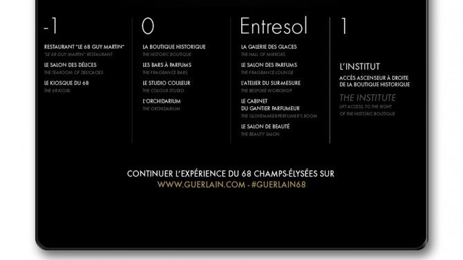 Ecrans digitaux boutique Guerlain - Design par Regliss.com