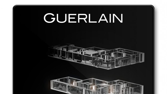 Ecrans digitaux boutique Guerlain - Design par Regliss.com