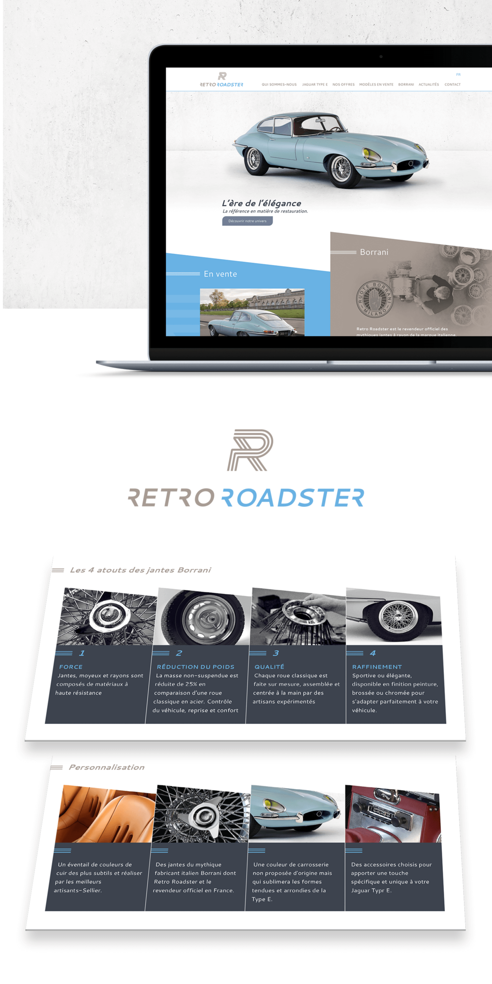Création du site internet pour Retro Roadster, restaurateur de voitures de collection