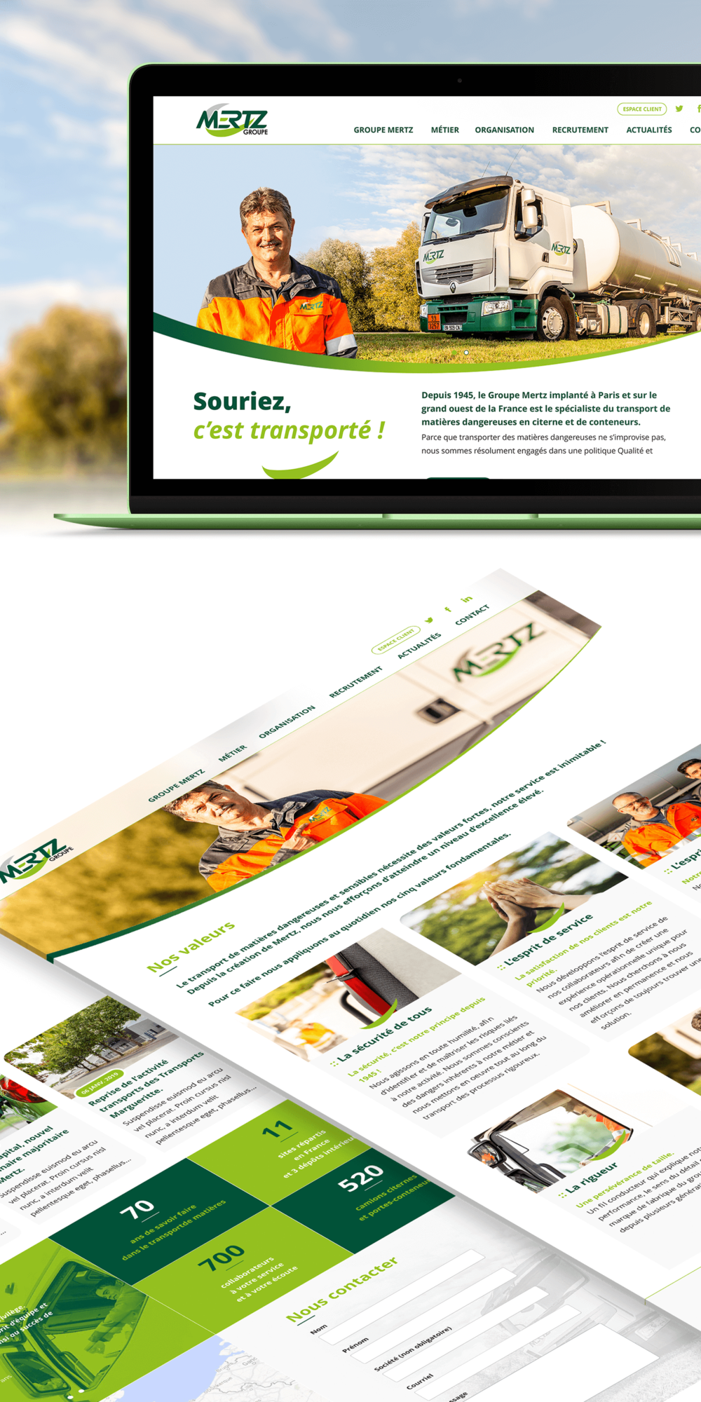 Groupe Mertz, site internet corporate