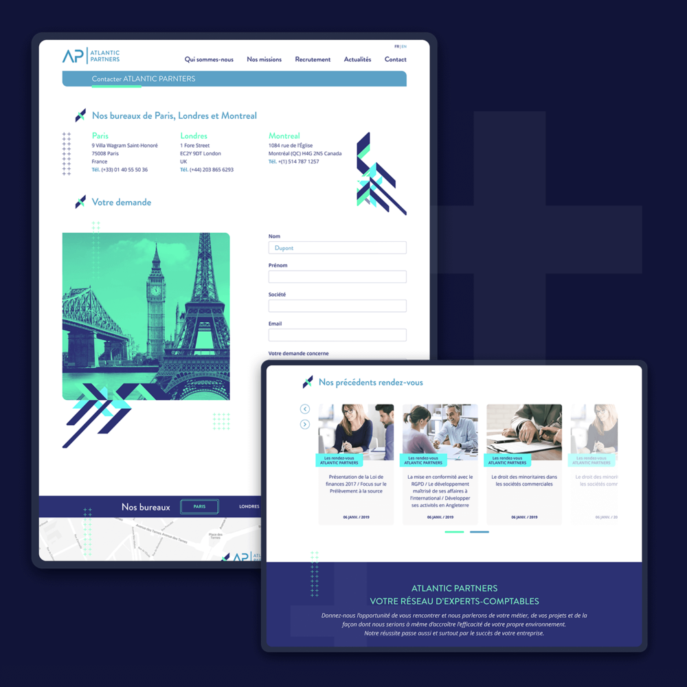 Design du site internet Atlantic Partners