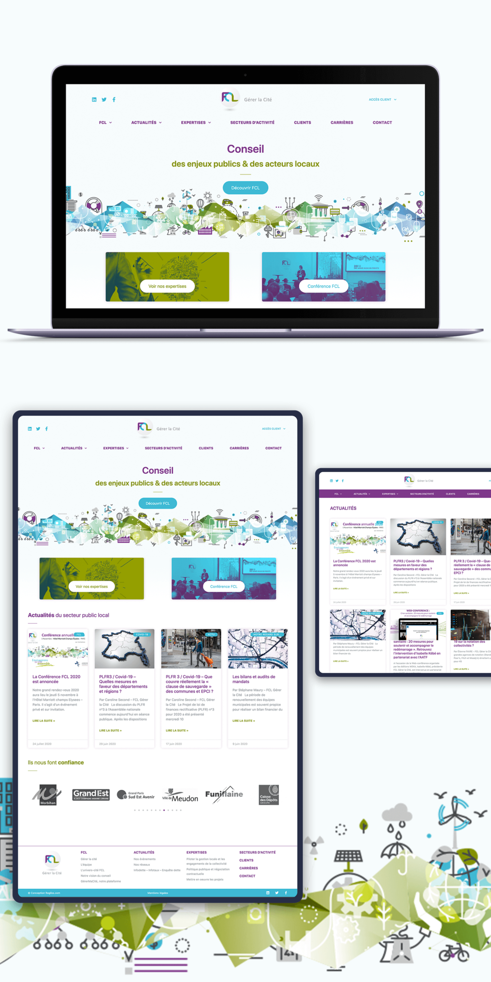 Design du site internet de FCL, cabinet de Conseil