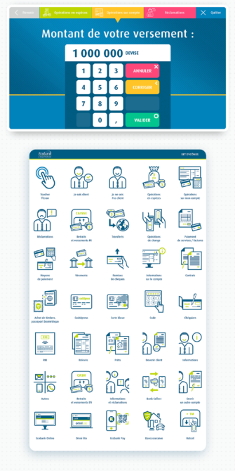 Design d'interface de borne d'accueil pour Ecobank