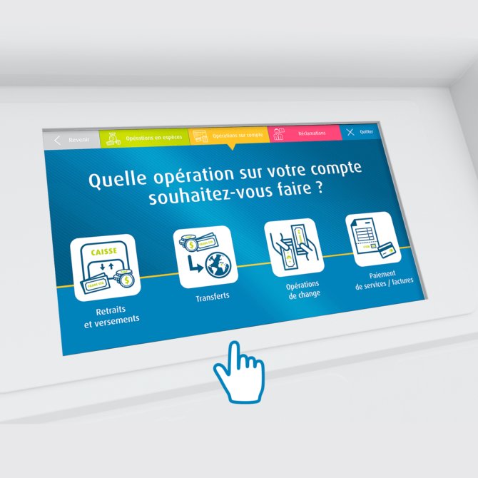 Design d'interface de borne d'accueil pour Ecobank